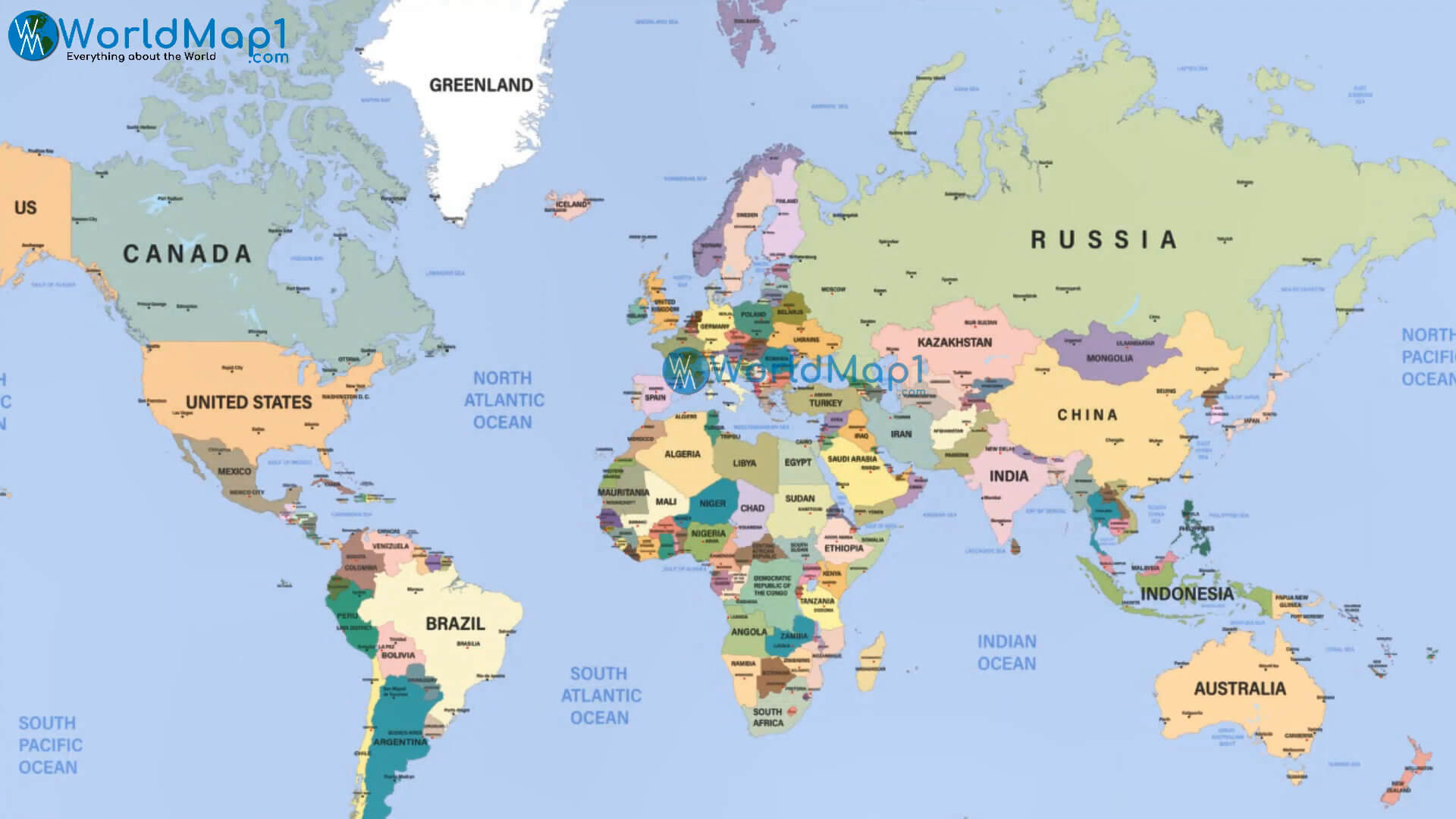 Dünya Ülkeleri Uluslararası Sınırlar Haritası